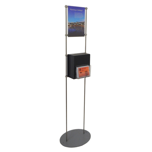 Free standing display with suggestion box